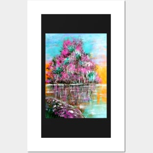 Purple Tree Abstract artwork Posters and Art